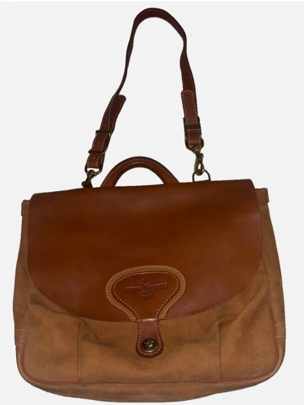 McGuire-Nicholas two-tone leather and suede briefcase